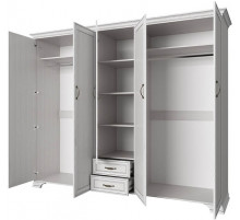 Пятистворчатый шкаф для одежды с зеркалом Тиффани 5DG2S Z крем вудлайн